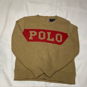 Polo Ralph Lauren Girls sweater cable knit Size 6X Color Beige and Red